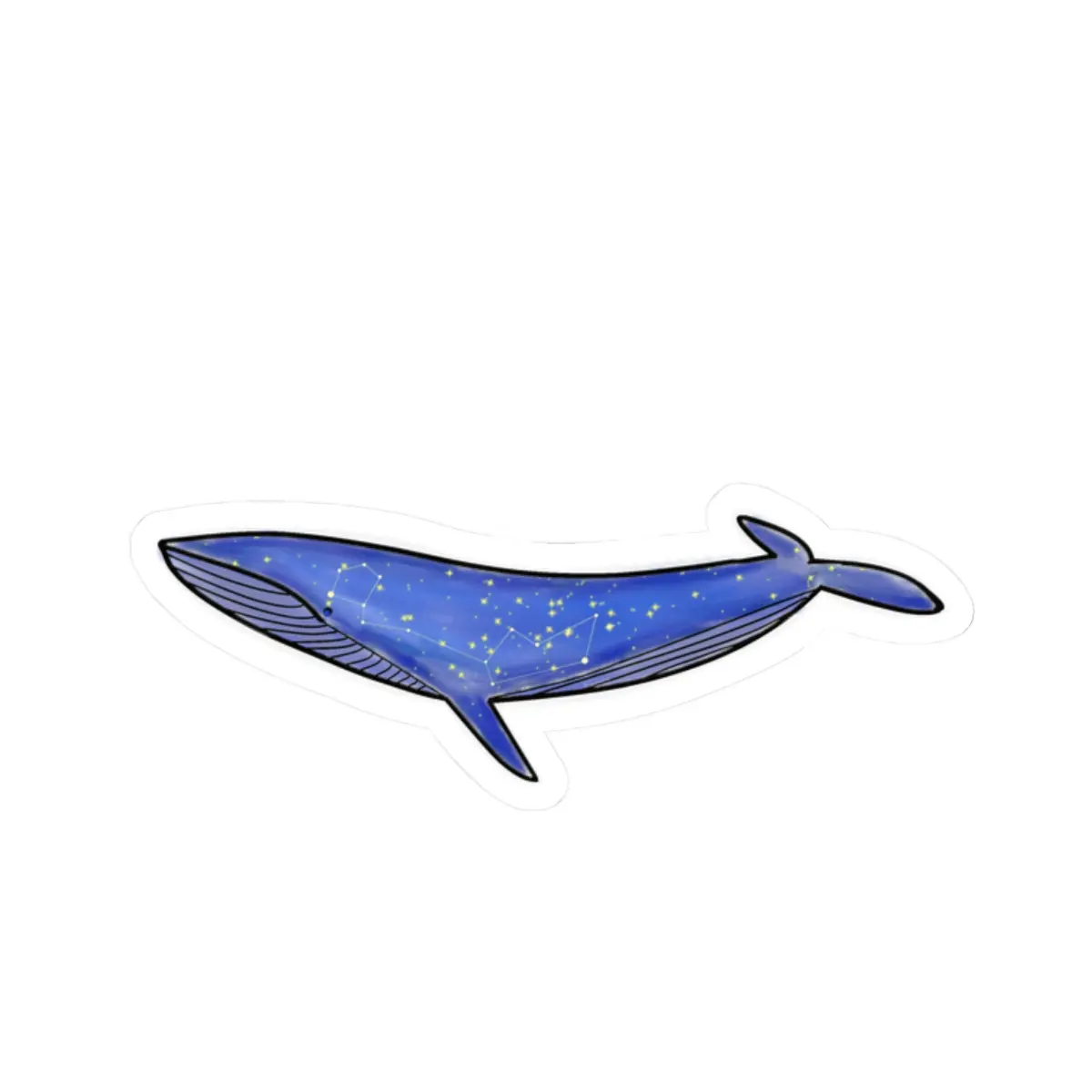 Constellation Blue Whale Kiss-Cut Sticker | Night Sky Marine Decal