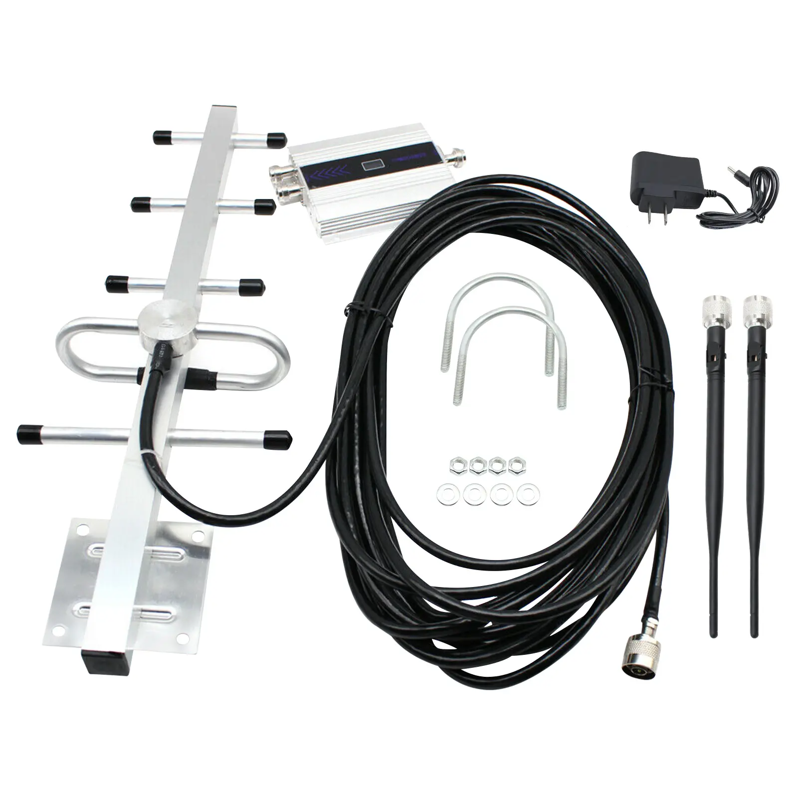 GSM 900MHz Alloy Signal Booster, 2G/3G/4G High Gain Boost, 50-200m² (538-2152ft²) Wide Coverage Area, AC Power Socket Compatible, Ideal for Home & Hotel