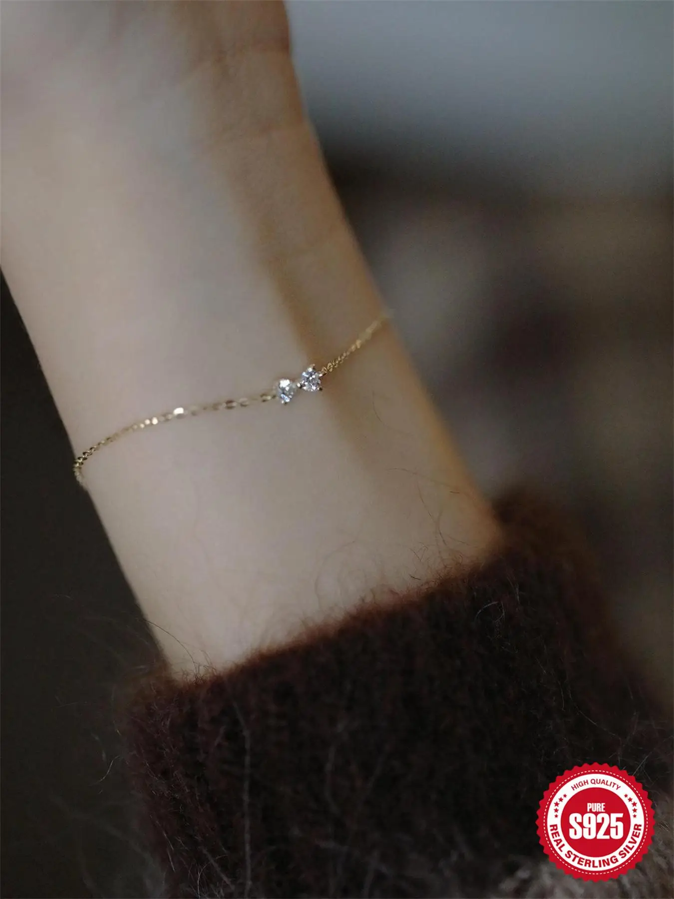 925 Sterling Silver Elegant Bowknot Design Adjustable Bracelet, Trendy All-match & Exquisite Hand Jewelry for Party, Daily Clothing Decor