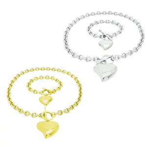 Heart Love Lock Set | 2 pieces | Gold and Silver