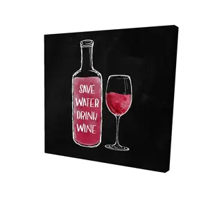 360 Stand Water & Wine Themed Wall Art Poster - 24x24 in High-Def Print, Bold Text, Lightweight, Minimalist Kitchen Decor, Home Aesthetic Funny Decor, Sustainable Home Supply, Ideal Gift