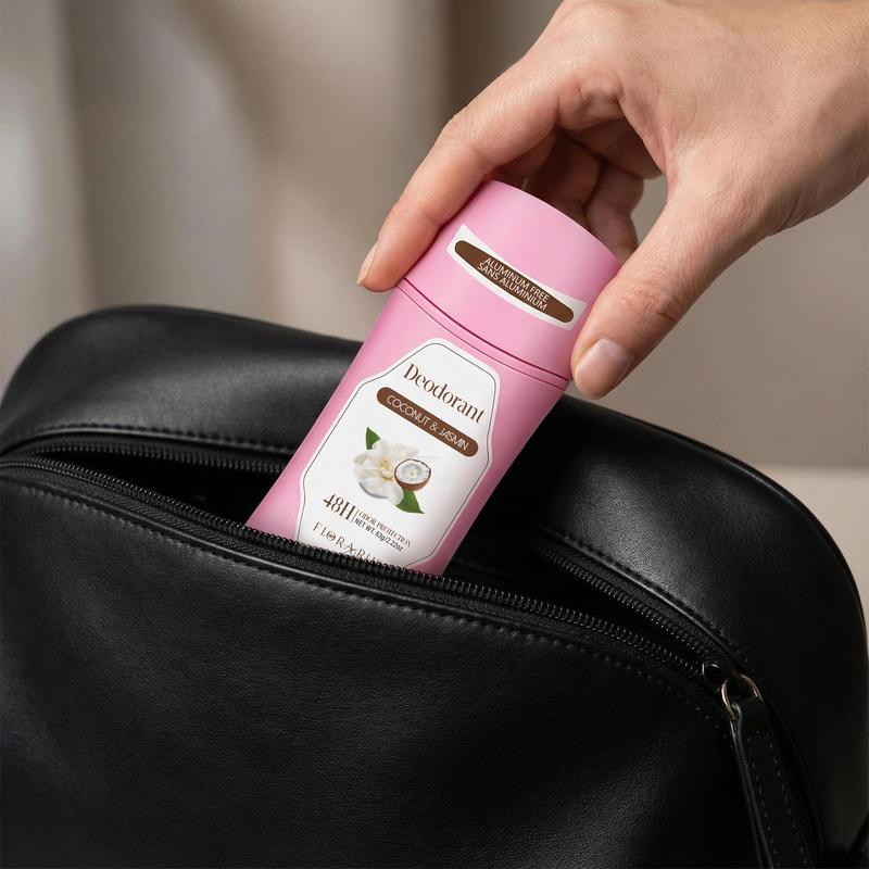 Flora Ruby Fruit-Scented Deodorant – Aluminum-free, with natural coconut and jasmine ingredients, effectively combats odor-causing bacteria – Helps lighten underarm dark spots – Removes impurities and dead skin cells – Provides a refreshing scent.