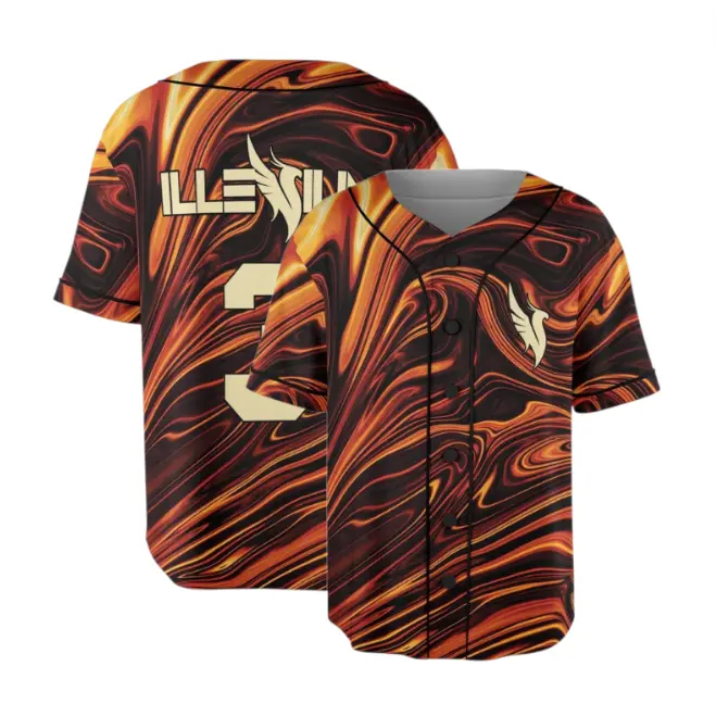 IIIenium Baseball Jersey, Fire Lava Rave Shirt, EDM Festival Outfit #Baseballjersey