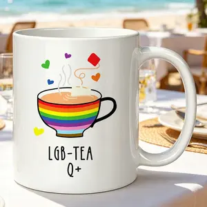 Rainbow LGBT Funny Coffee Mug – 11oz Ceramic Novelty Cup, Pride Tea Mug for Gay Lesbian Transgender, Birthday Gifts, Christmas Gift for LGBTQ Friends, Pride Mug for Men & Women - Gag Gift for Gay Pride