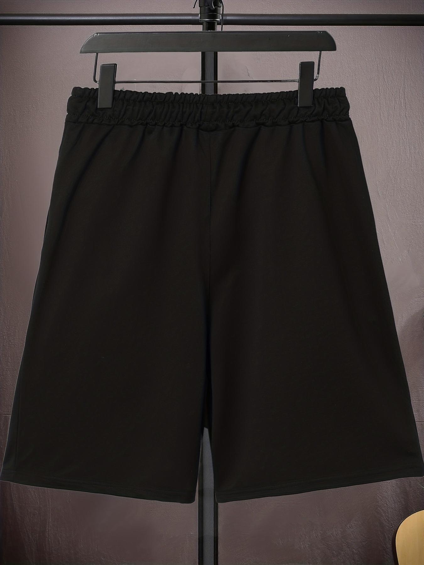 Men's Plus Size Print Drawstring Flat Front Active Shorts Plain Color Oversized Elastic Short Sports Pants for Spring Summer for Big And Tall Guys, PLUS SIZE