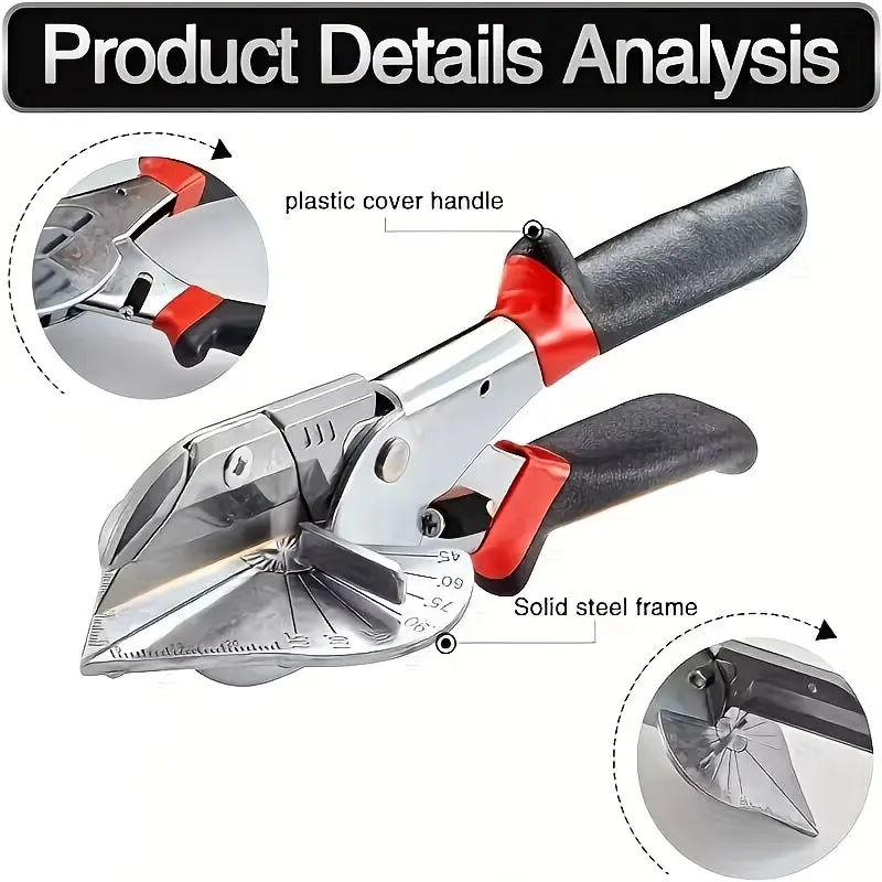 Multifunctional Wire Slot Scissors, Adjustable Angle 45-135 Degrees, Cutting Plastic PVC, PVC Cutter, Industrial Tool, Durable Building Supplies