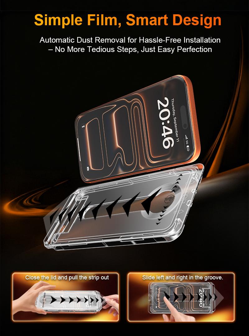 One Fish 2-Pack Screen Protector for iPhone and Samsung–Crystal Clear, Scratch-Resistant, Ultra-Smooth Touch, Privacy Protection, Easy Installation