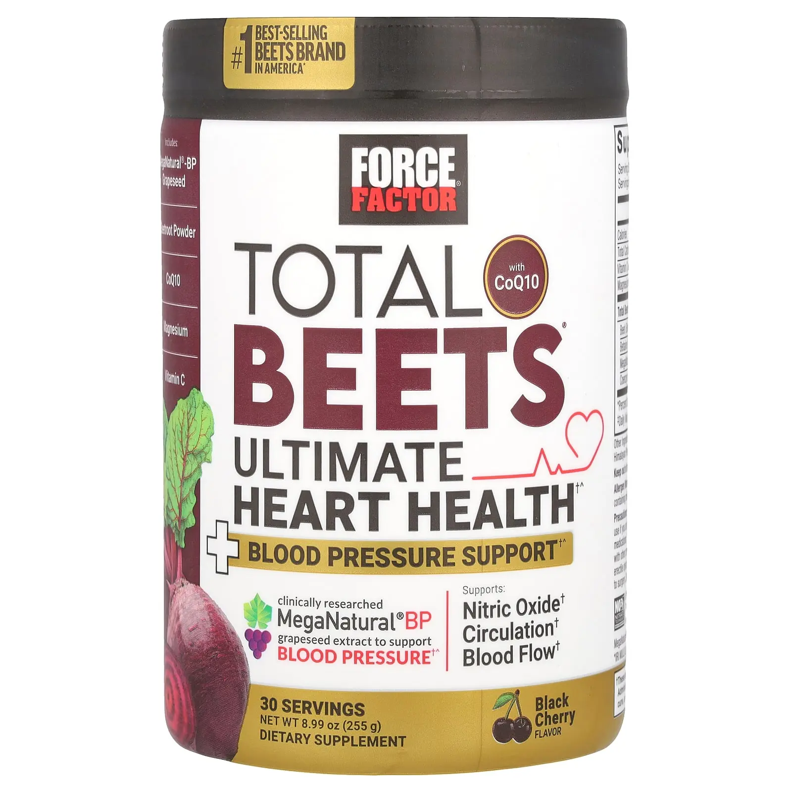 Force Factor Total Beets® With CoQ10, Ultimate Heart Health, Black Cherry, 8.99 oz (255 g)