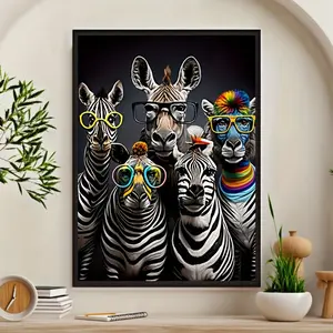 Colorful Zebra Canvas Print – A Modern Home Wall Art Decor Featuring a Vibrant Zebra in Waterproof Finish, Designed as a Fun and Bold Accent for Living Rooms, Bedrooms, Offices, Restaurants, or Bars, and a Perfect Gift.