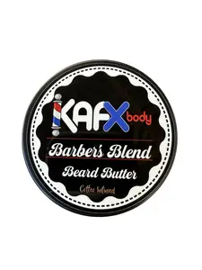 KAFX Body Barber's Blend Coffee Infused Beard Butter Softens Beard & Hydrates Skin Cocoa Coconut Formula with Fresh Clean Scent
