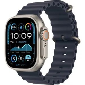 Refurbished Apple Watch Ultra 49mm (GPS + Cellular)  Titanium Silver + Navy Ocean Band 32GB - Excellent with 1 Year Warranty by BITB