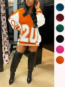 Women's Loose Fit V Neck Long Sleeve Pullover, Casual Street Style Graphic Print Top, Spring & Fall Fashion, Daily Outdoor Wear, Womenswear