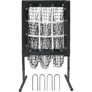 Pitching Net, 9 Hole Pitching Net with Strike Zone, Baseball Softball Pitching Target with Adjustable Height, Baseball Pitcher Throwing Practice  Equipment for  Skill Levels
