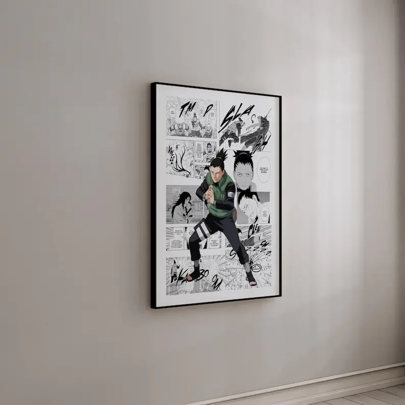 Manga Poster - Shikamaru Nara - Curated Manga Panels - Poster