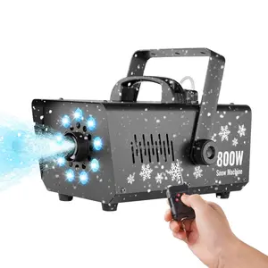 fathersdaygift VEVOR Snow Machine, 800W Snow Making Machine with 8 LED RGB Lights and Remote Control, High Output Snowflake Maker Stage Snow Effect for Christmas, Halloween, Wedding, DJ Parties and Valentine's Day