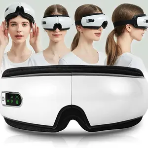 Heating Eye Massager, Smart Eye Massage Device, Air Compression, Vibration, Bluetooth-compatible Music, Foldable, Relieves Migraine, Fatigue, Dry Eyes, Sleep Aid, Gift for Men and Women