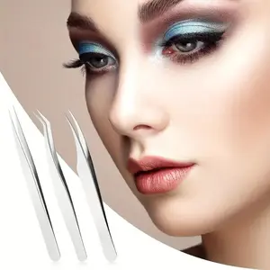 1pc Silver Color Stainless Steel Precision Tweezers, Super Sharp for Eyebrow and Ingrown Hair Removal, Ideal Skin Care Tool for Blackhead Extraction