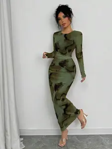 Elegant Gradient Long Sleeve Slimming Women's Dress Fall Cloth For Women