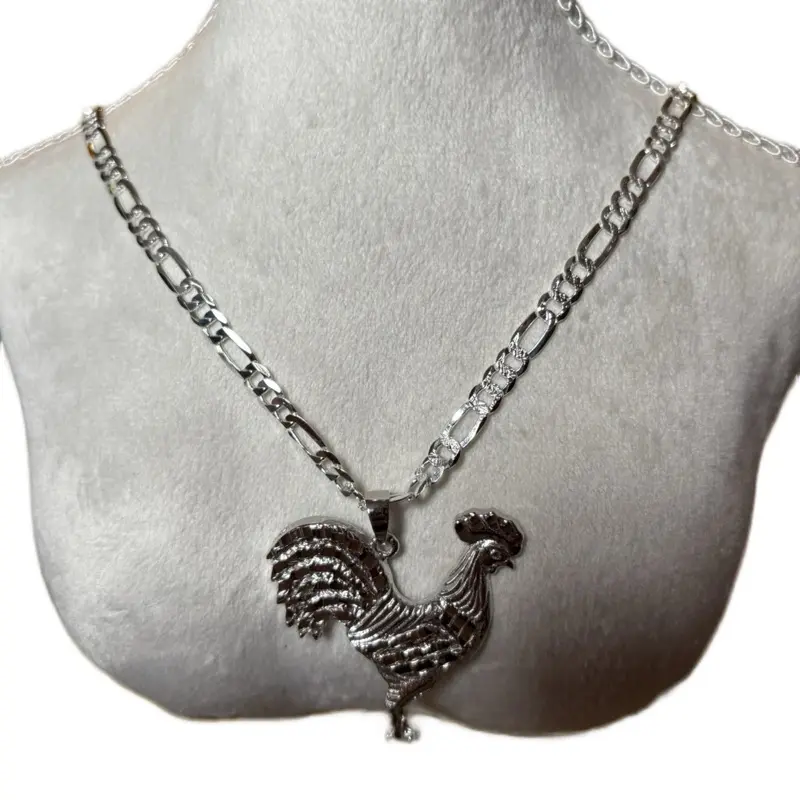 925 Silver 22 inches Elegant Rooster Pendant Necklace, Perfect Gift for Loved Ones, All Seasons
