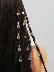 20pcs Butterfly Decor Alloy Plain Hair Ring, Mini Butterfly Design Metal Hair Clip, Fashion Hair Accessories for Girls & Women, Birthday Gifts