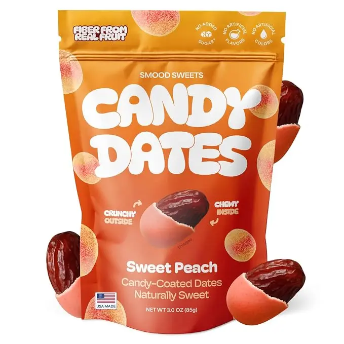 Sweet Peach Candy Dates, Soft and Chewy treat