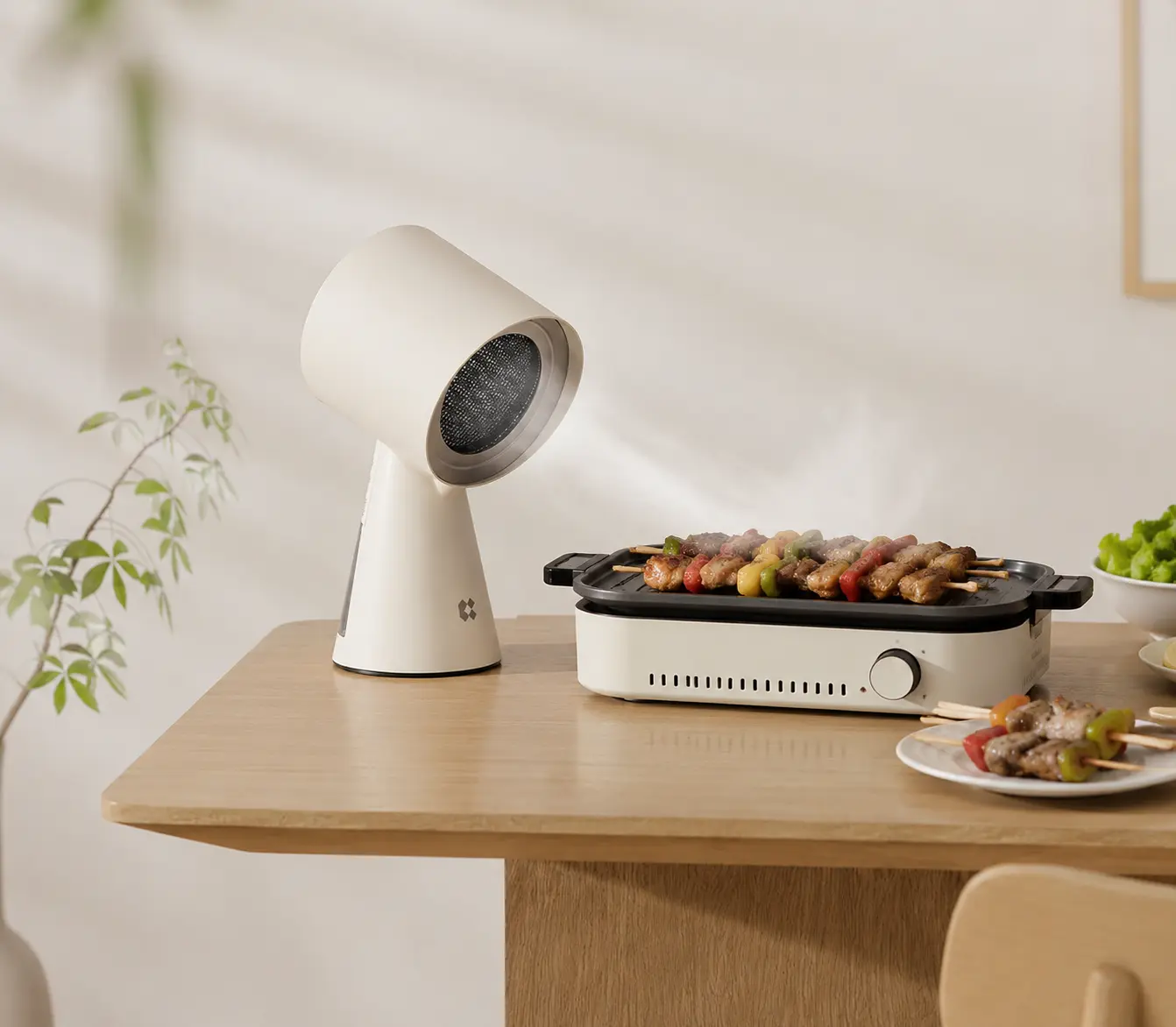 Haotaitai hood to go portable, White range hood ivory mist
