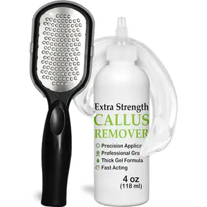 Callus Remover Gel & Foot File: Extra Strength Callus Remover for Feet, Foot Callus Remover Care, Pedicure Tools Supplies, Spa Kit, Dead Skin Scrubber
