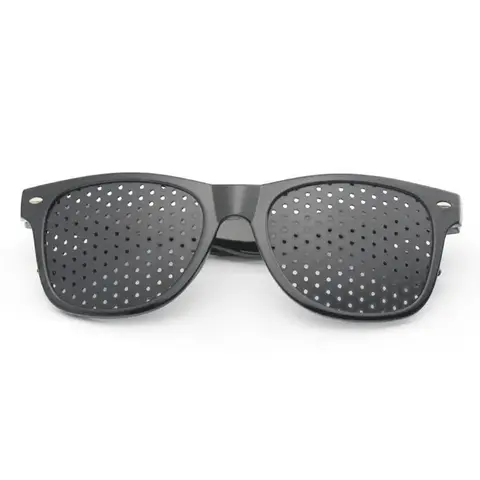 Unisex Lightweight Black Frame Pinhole Myopia Eyeglasses for Vision Training, Eye Fatigue Relief, Astigmatism Correction - Sports Eyewear Accessory