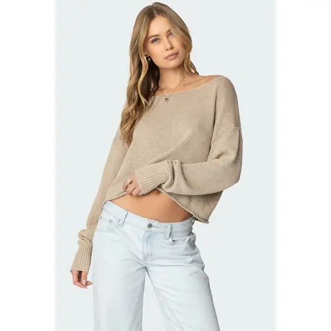 Aviv Wide Neck Oversized Sweater