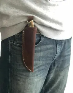 GENIUNE Leather Hand Crafted BELT SHEATH Holster For Ka Bar Or FIXED BLADE KNIFE
