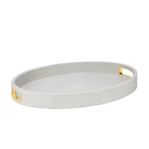 Modern Shagreen Oval Cocktail Tray