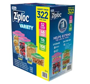 Ziploc Seal Top Bag Variety Pack, 322 Count