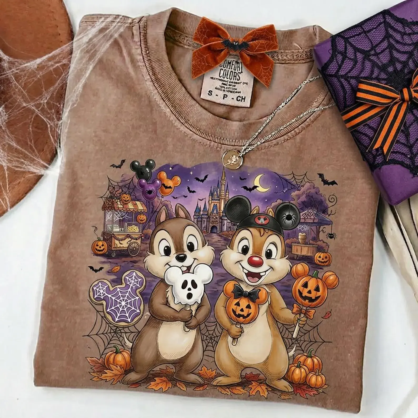 Comfort Colors WDW Halloween Shirt, Retro Chip and Dale Spooky Tee, Vintage Mickey Pumpkin Shirt, Magical Family Vacation T-Shirt