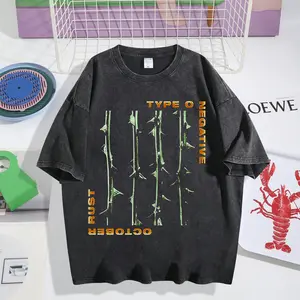 Type O Negative October Rust Official Tee - 100% Preshrunk Cotton Mineral Tie-Dye Short Sleeve Crew Neck Classic Fit Casual T-Shirt