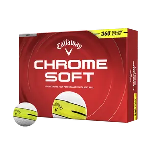 Callaway Golf Chrome Soft 360 Yellow Stripe Golf Balls in White