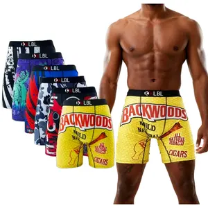6Pcs KXLBL Sexy Printed Men Underwear Boxer Hot Shorts Underpants Breathable Man Panties Lingeries Boxer Briefs XXXL Plus Size Stylish