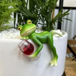 Creative Resin Frog Planter Hanging Decor, Handmade Flower Pot Fish Tank Ornament, Outdoor Balcony Garden Decoration, Miniature Figurine, Exterior Decorative Statues