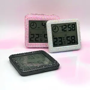 Royal Blinged Indoor Hygrometer, Alkaline Batteries-Powered, +1~C Range, 0.1°C (0.2°F) Precision, 12-Hour Clock Display
