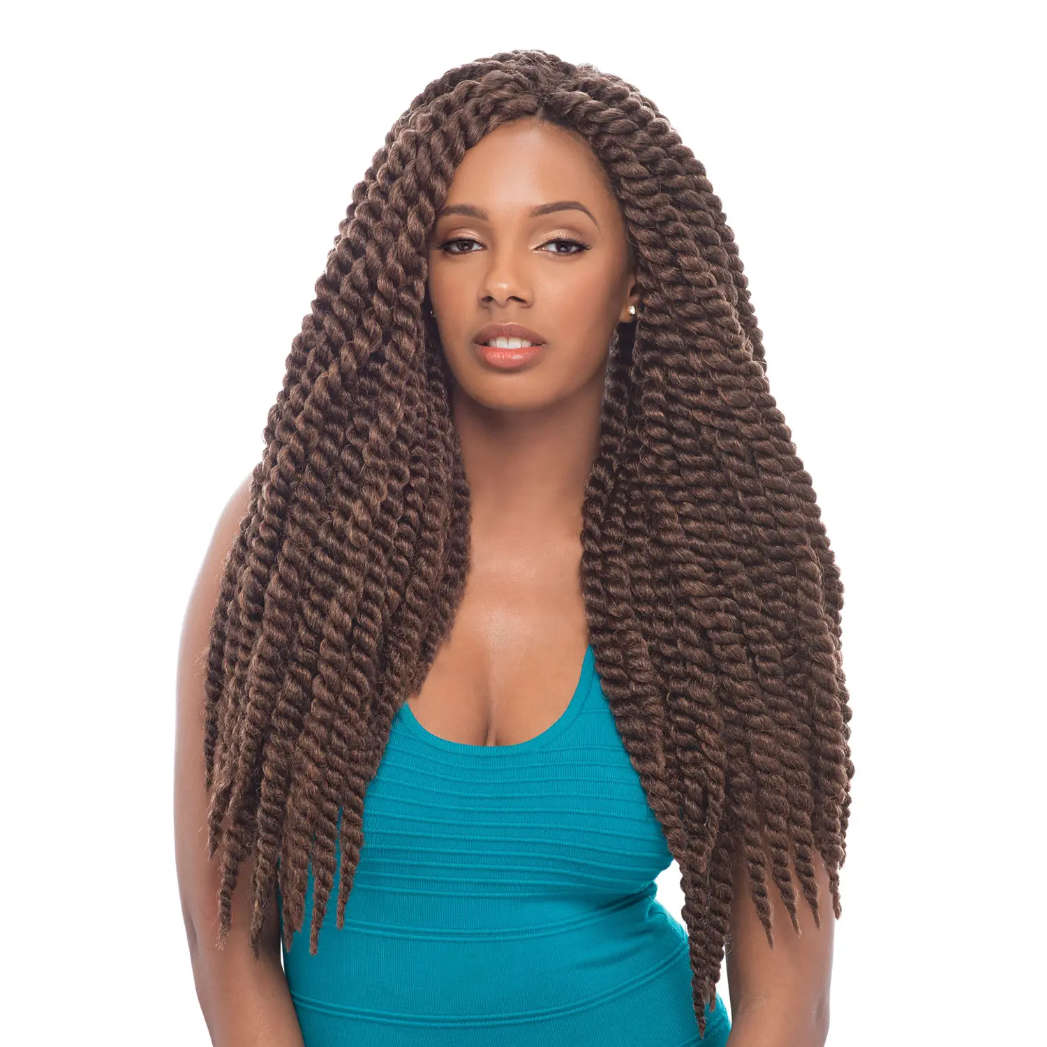 Janet Collection Havana 2X Mambo Twist Unisex Synthetic Hair Extensions, 2 Strands Bold Twisted Senegal Style, Kanekalon Toyokalon Flame-Retardant Fiber Braiding Rope, 18"/24" Length Pieces for Braiding, 18 Inches, Havana 2X Mambo Twist Braid