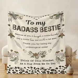 Flannel High-Definition Printed Blanket, Sister Gift, BFF Gift, Best Friend Gift, Gift, Decor, Suitable for Sofa, Bed, Travel, Outdoor, Comfortable, Office, Flannel Blanket, Small Cover, Nap Mat, Air Conditioning Blanket