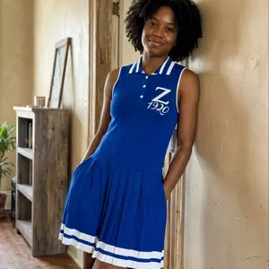 Zeta Phi Beta Blue and White Tennis Dress