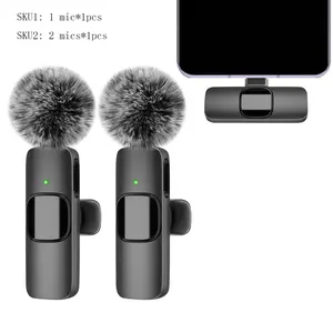 Wireless Mini Microphone,Wireless Microphone for iPhone,iPad,Android,Plug and Play,Wireless Lavalier Microphone with Noise Reduction, Portable USB Microphone,Lavalier Microphone for Vlog Video Recording