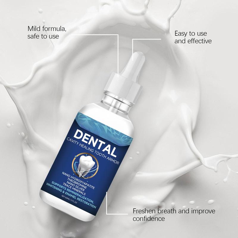 Daily Oral Care Dental Cavity Healing Tooth Armor Liquid – Nano Hydroxyapatite, Theobromine & Trace Minerals for Remineralization, Whitening, Enamel Restoration
