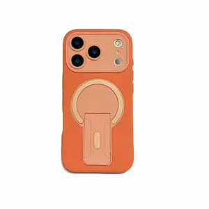 Applicable to second change iPhone17promax stacking bracket, mobile phone protective case Apple 16pro matte skin feeling 15plus all-inclusive fine hole 14promax silicone anti-drop protective case 13pro case stickers iphone