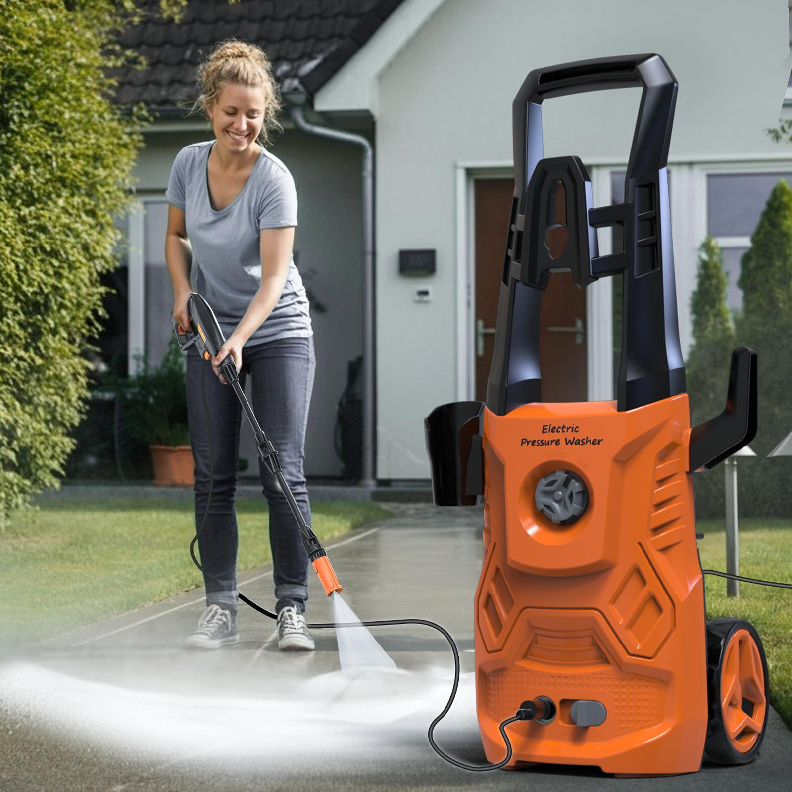 Electric Pressure Washer - 4200PSI Max, 2.6GPM, 1500W Power, with Foam Cannon, Adjustable Nozzle, Compact & Portable Design for Cars, Driveways, Patios, Fences & Outdoor Cleaning