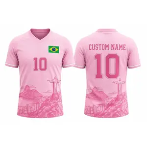 [Custom Name&Number] Brazil Soccer Jersey, Personalized Custom Name & Number Shirt, Brazil Football Fan Jersey, Soccer Shirt For Men Women, Gift For Dad
