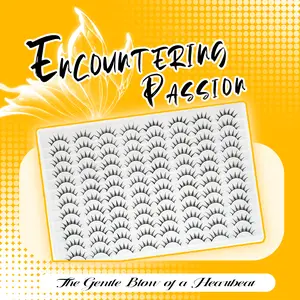 48 pairs of natural slim comic style false eyelashes, easy to wear, comfortable and lightweight, perfect eye makeup. Instantly enlarge your eyes and lift the ends of your eyes,, student make-up Cosmetic fairy lash clusters