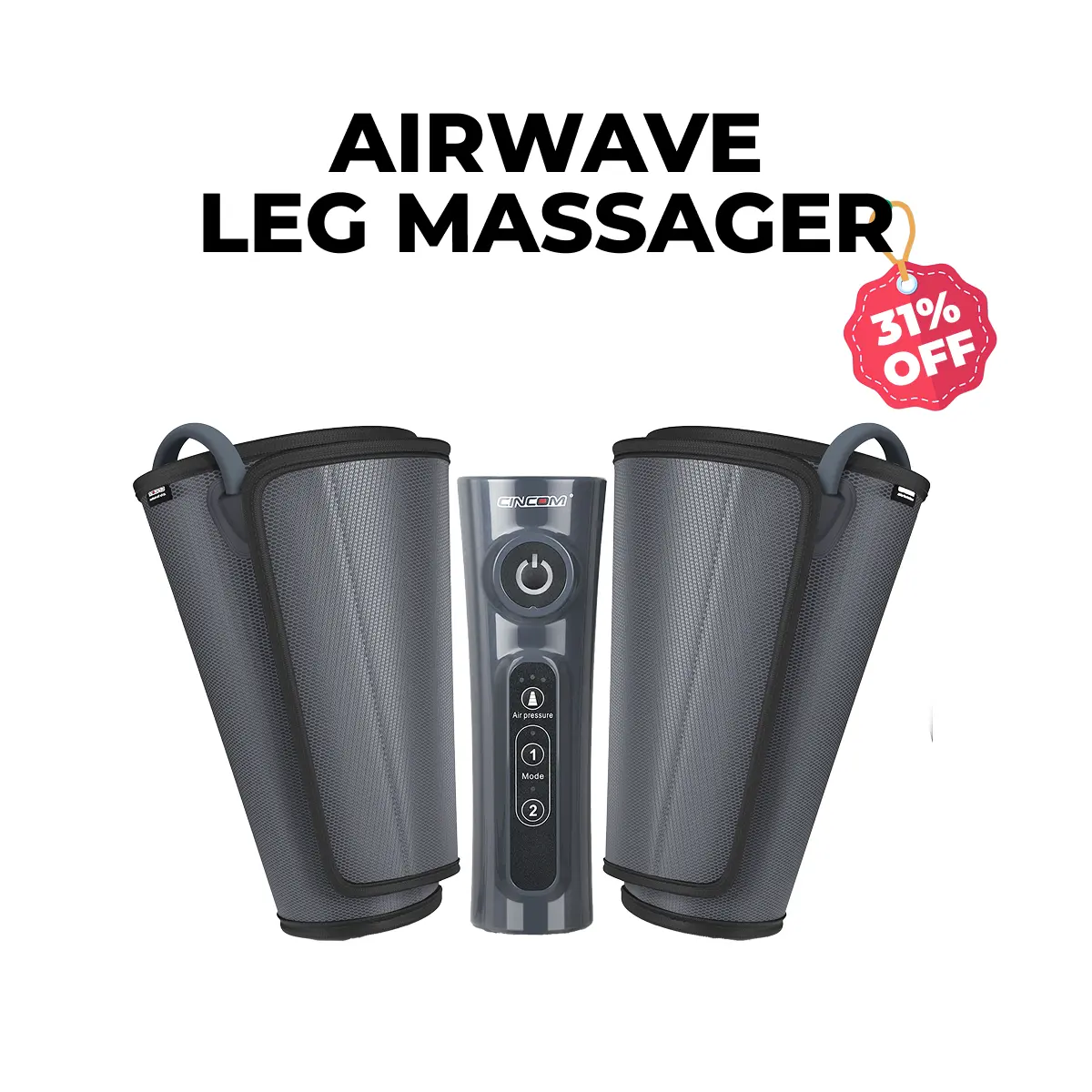 CINCOM Airwave Leg Massager with Calf Airbags, Adjustable Modes, Adjustable Vibration Intensity for Body Comfort - Relaxing Gifts for Loved Ones, Massage Devices, Selfcare, Intensity Levels
