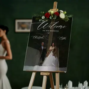 Photo Wedding Sign, Custom Picture Wedding Welcome Sign, Acrylic Wedding Sign With Photo