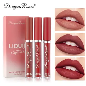 Long-lasting Hydrating Matte Lipstick Set, 3 Counts Water Proof Matte Lipstick, Easy Coloring Lip Sticks, Moisturizing Matte Lipstick, Summer Makeup